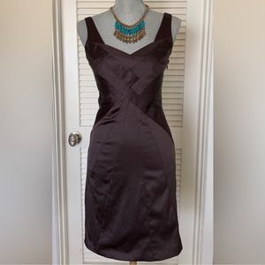 Chocolate brown Formal cocktail sweetheart neckline